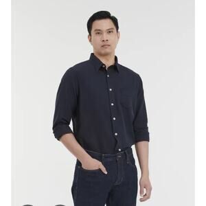 UNTUCKit black Sherwood flannel button front casual shirt Size Large
